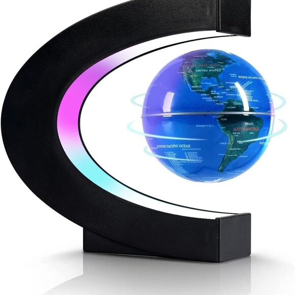Magnetic Levitation Floating Globe, Levitating C Shape Globe with LED Lights for - Picture 1 of 6